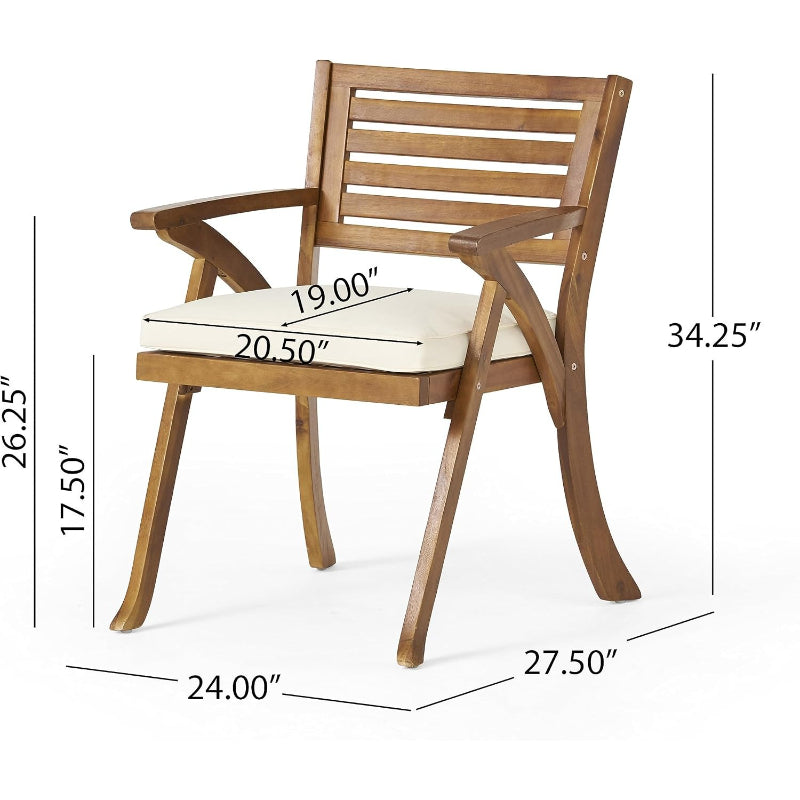 5‑Piece Acacia Wood Patio Dining Set