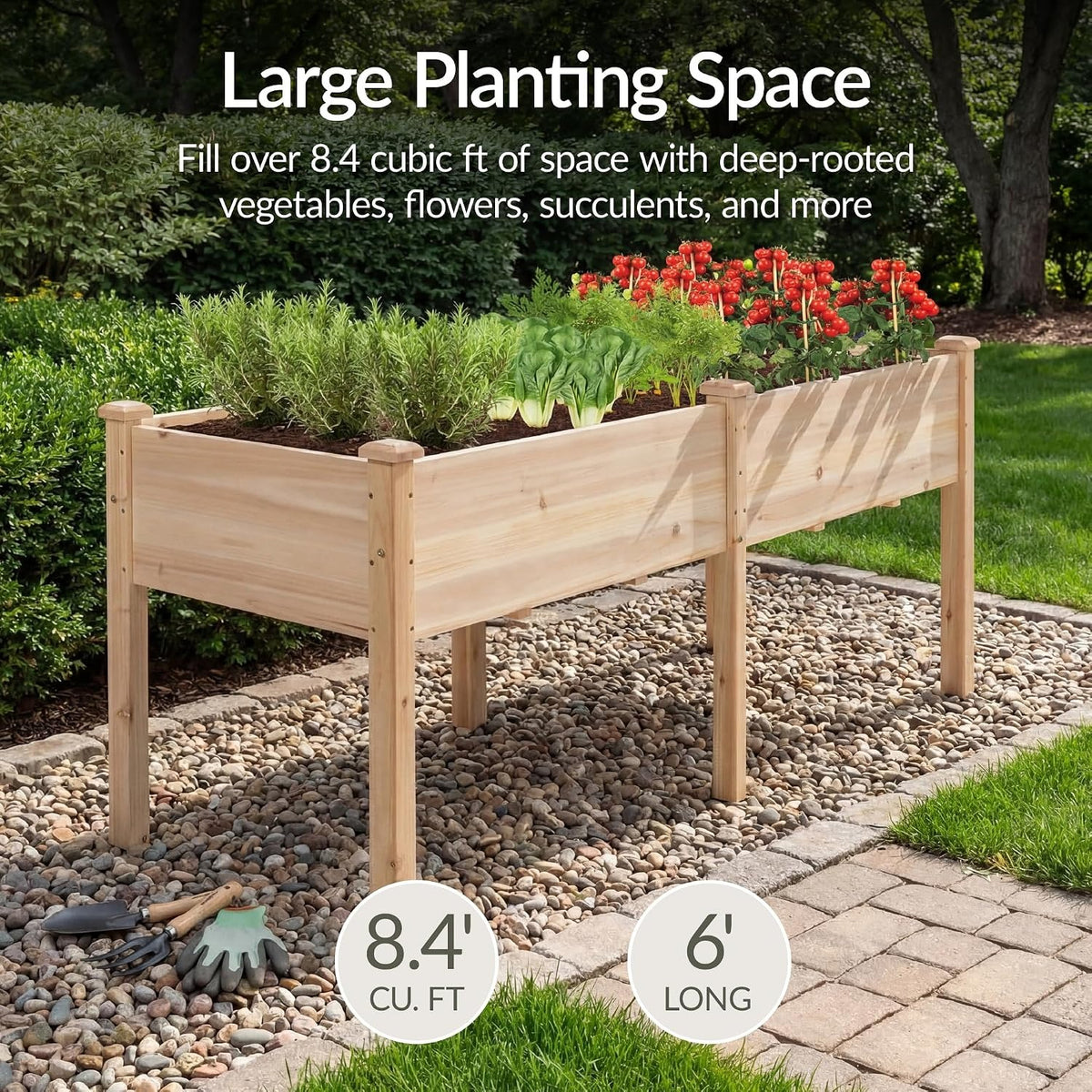 Best Choice Products Elevated Wood Garden Bed