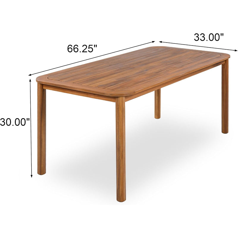 Knight Home Acacia Wood 4‑Piece Patio Dining Set