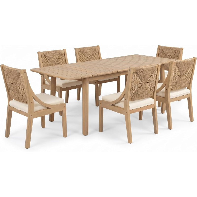7‑Piece Extendable Acacia Patio Dining Set