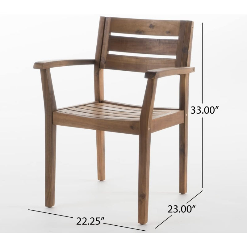 5‑Piece Acacia Wood Patio Dining Set