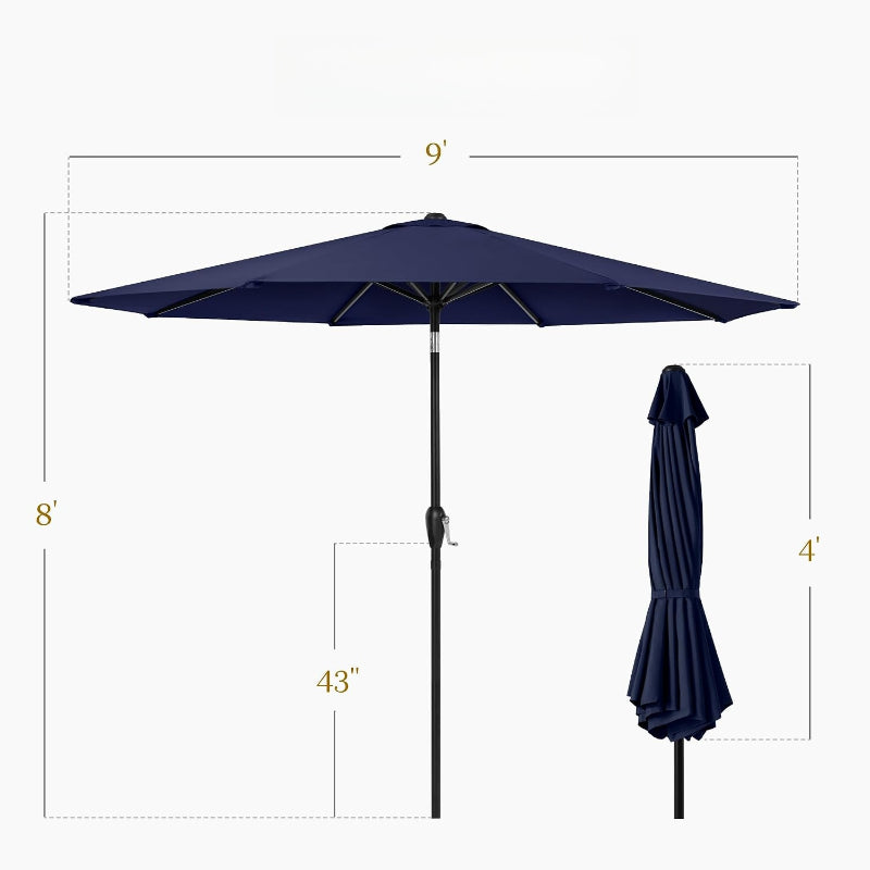 9FT Commercial Aluminum Patio Umbrella Navy