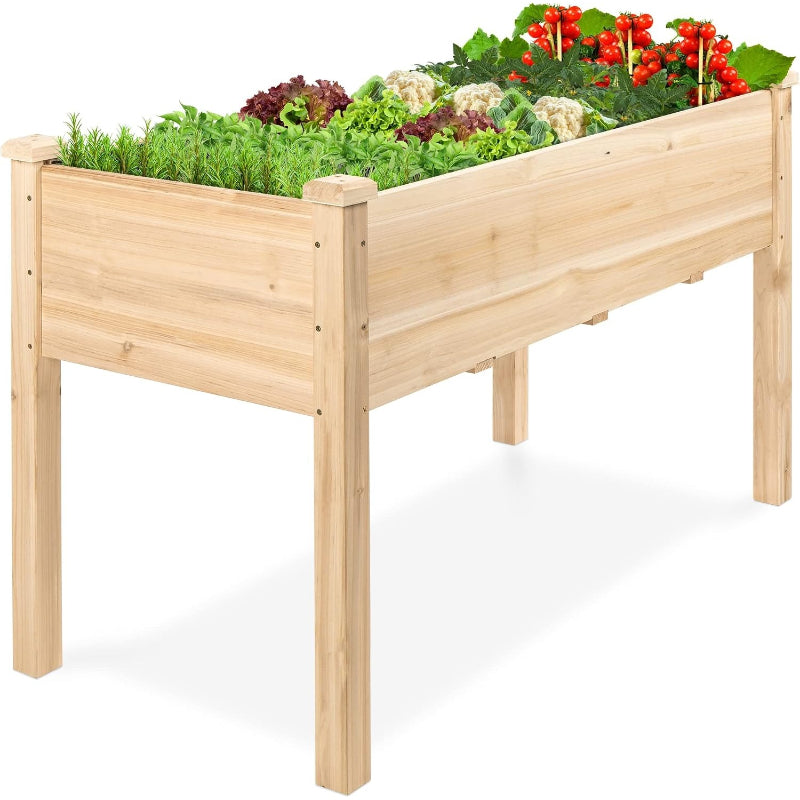 Elevated Wood Garden Bed With Liner