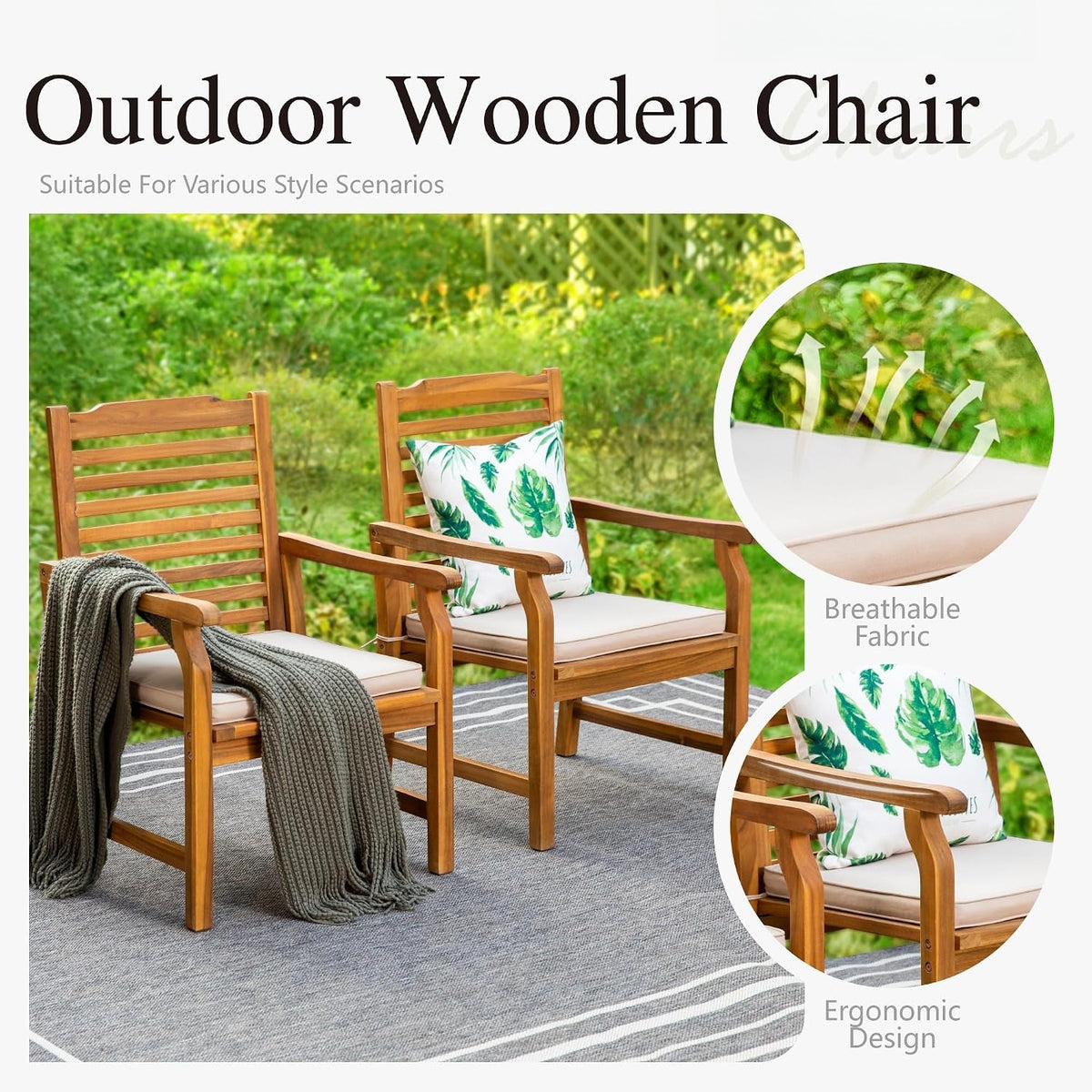 7‑Piece Expandable Wood Patio Dining Set