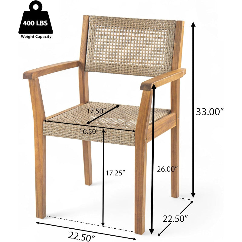 7‑Piece Acacia Wood Patio Dining Set
