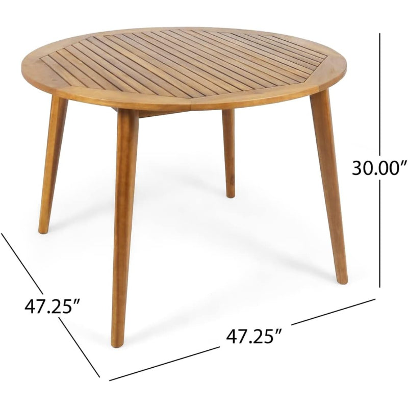 5‑Piece Acacia Wood Patio Dining Set