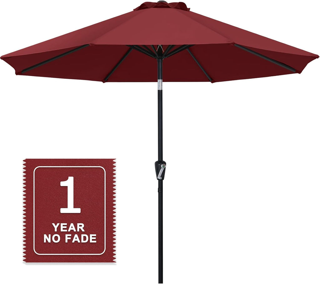 9FT Tilt‑Crank Patio Umbrella