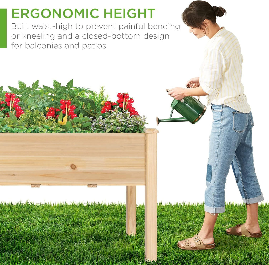 Elevated Wood Garden Bed With Liner