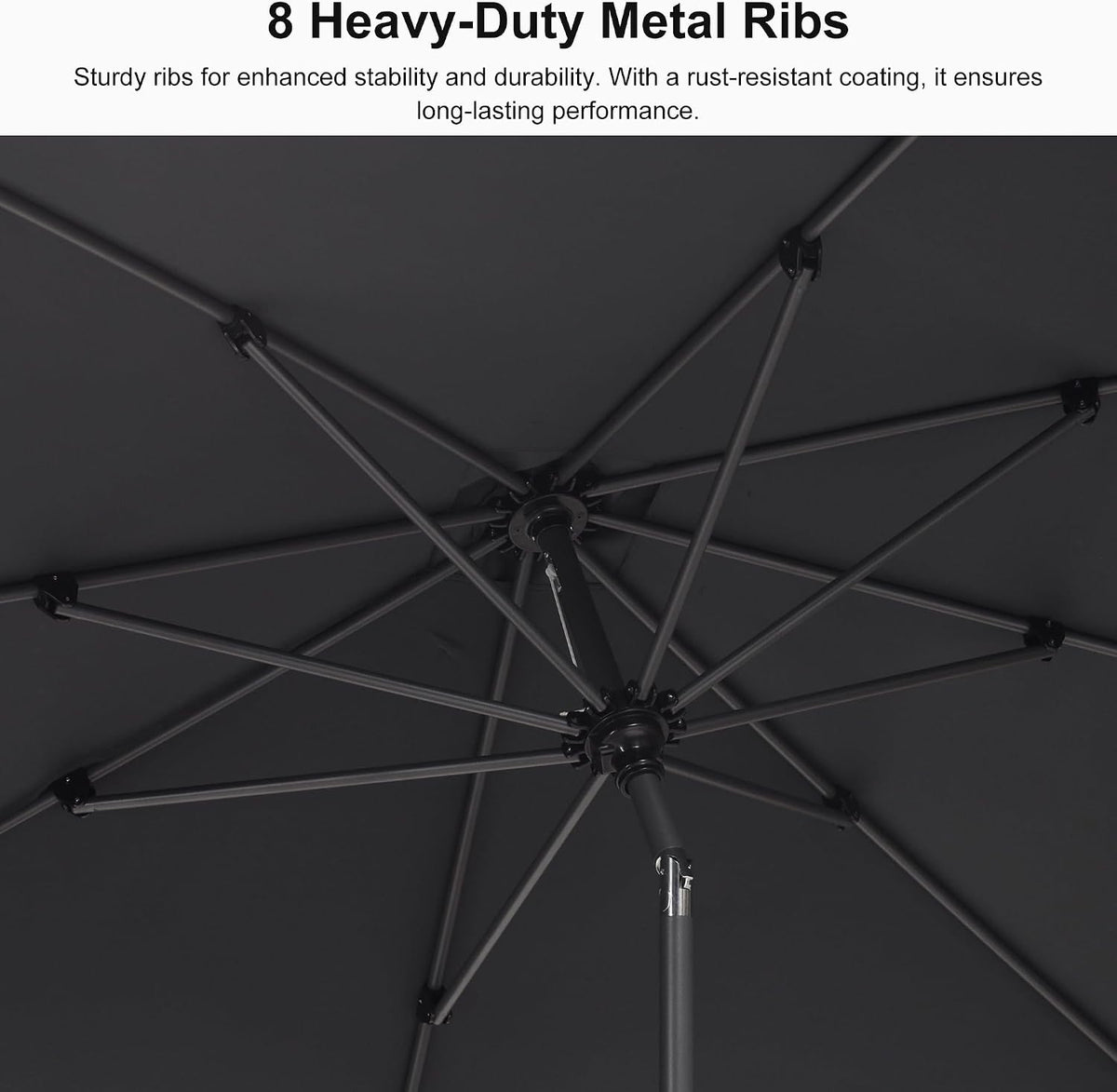 6.5FT Square Dual‑Tilt Patio Market Umbrella