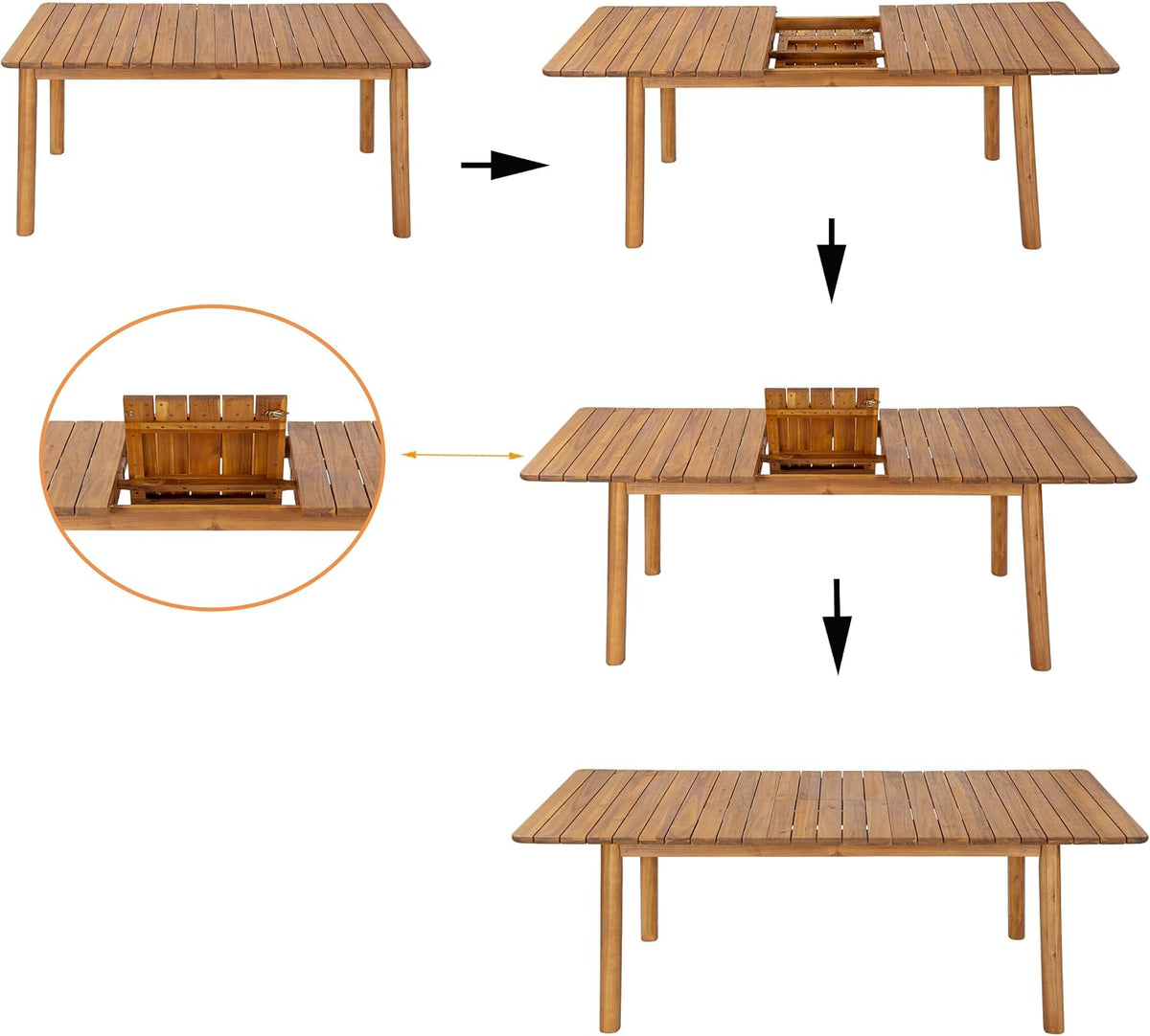 9‑Piece Extendable Acacia Patio Dining Set