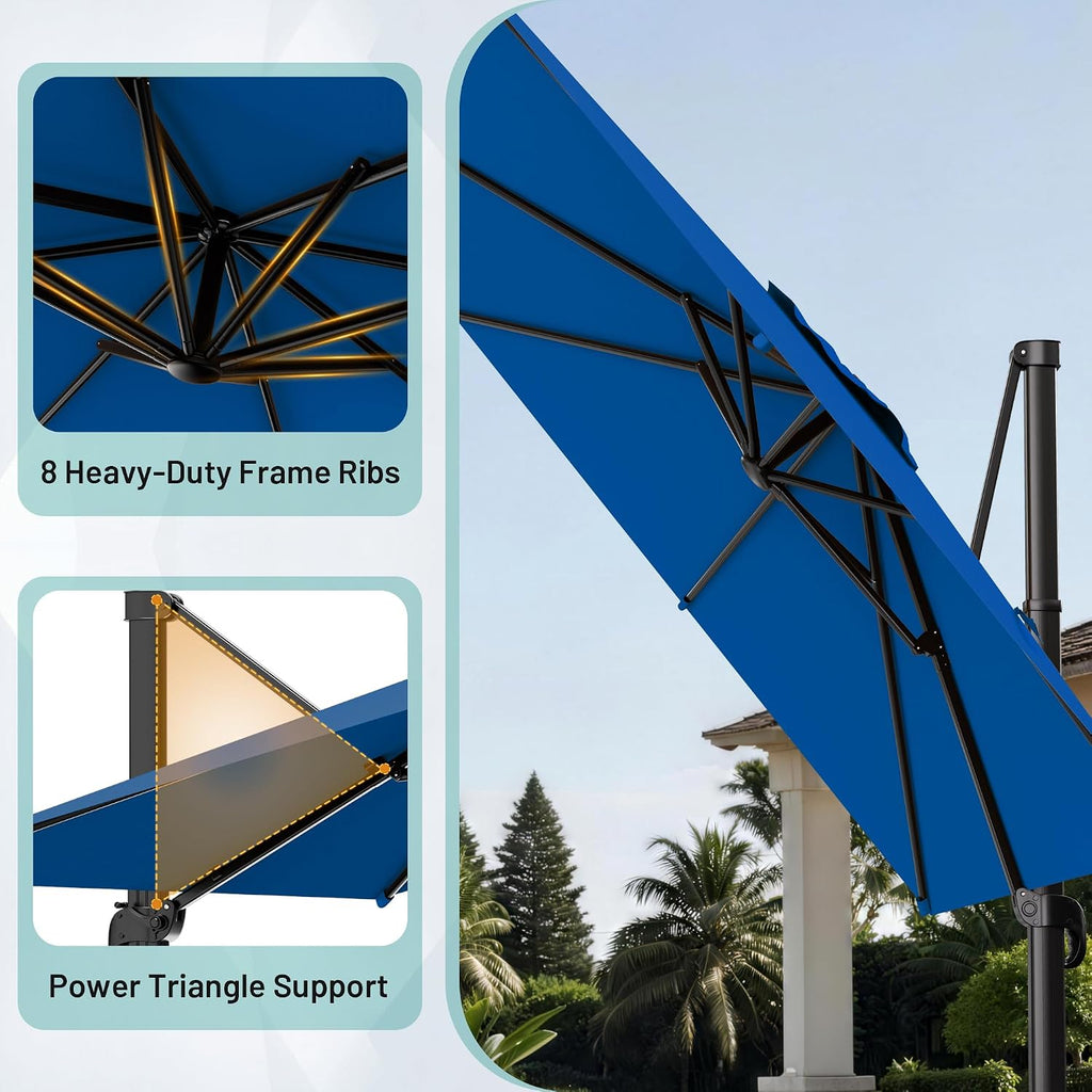 10'x13' 360° Rotating Cantilever Umbrella