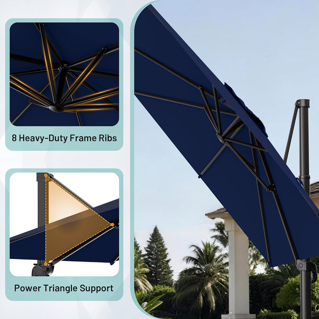 10'x13' 360° Rotating Cantilever Umbrella