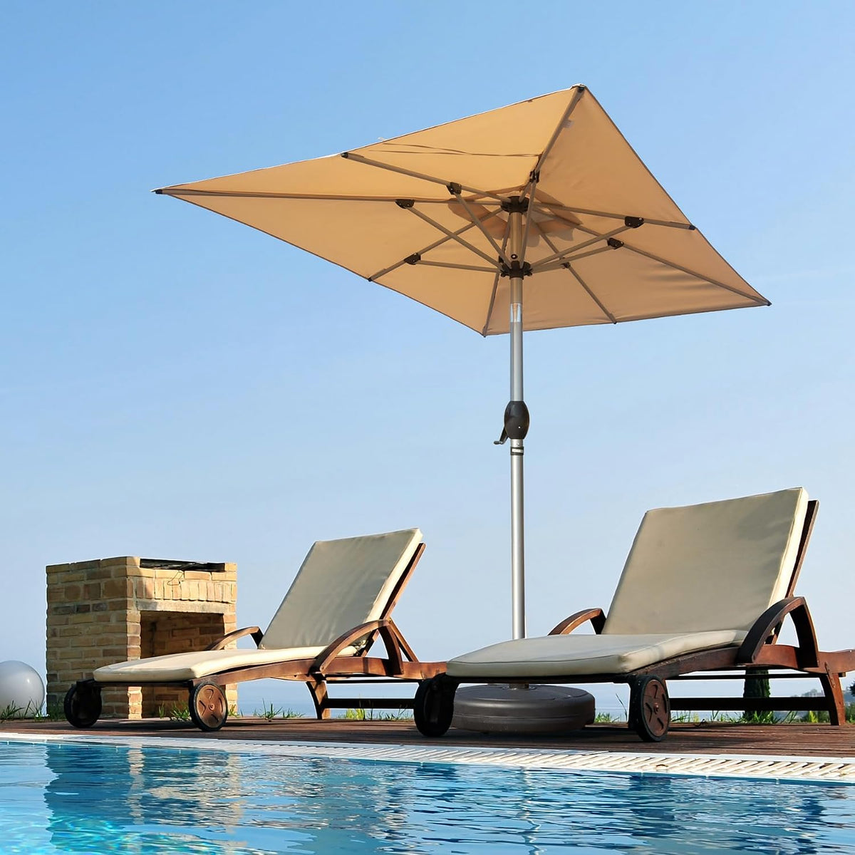 6'x4' Rectangular Aluminum Patio Umbrella