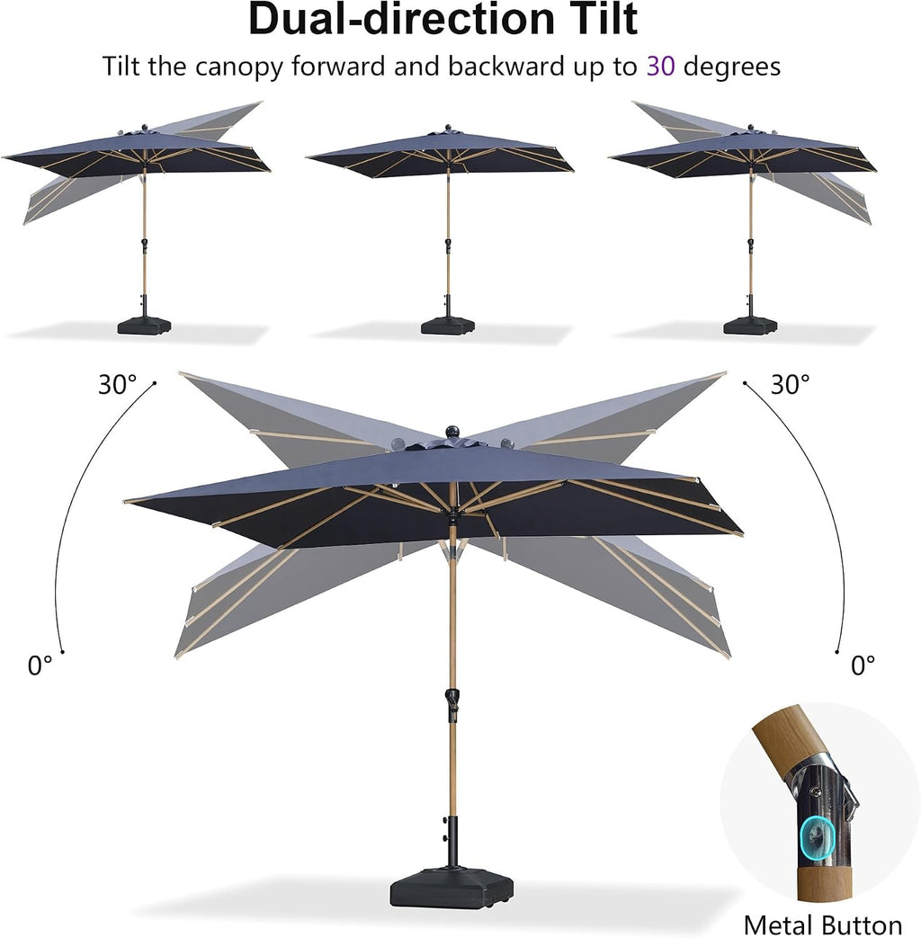 4'x6' Push‑Button Tilt Patio Umbrella