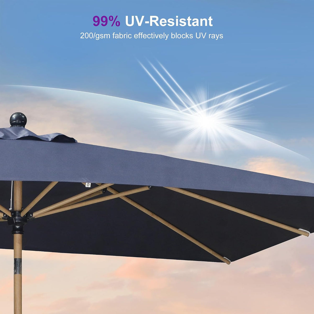 4'x6' Push‑Button Tilt Patio Umbrella