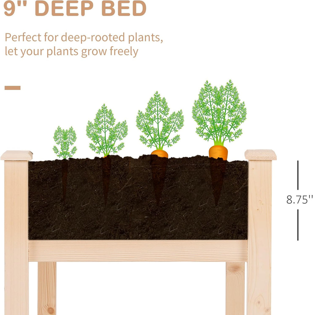 Elevated Wood Garden Bed With Liner