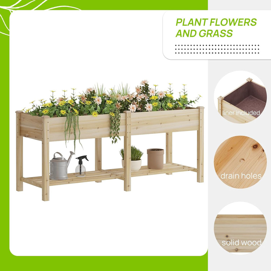 Wood Elevated Raised Garden Bed With Legs
