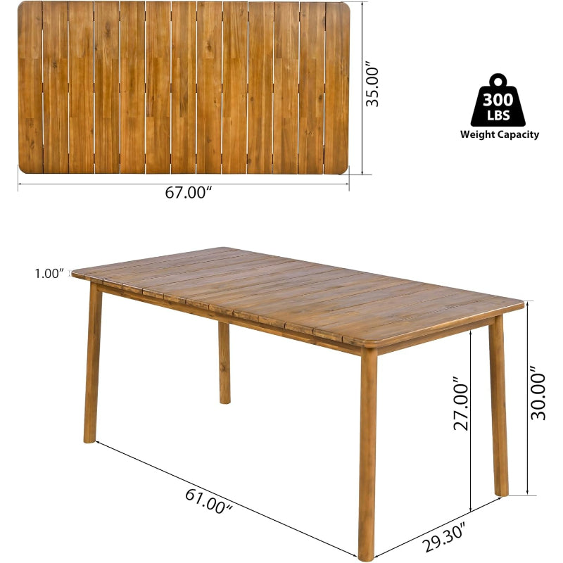 7‑Piece Acacia Wood Patio Dining Set