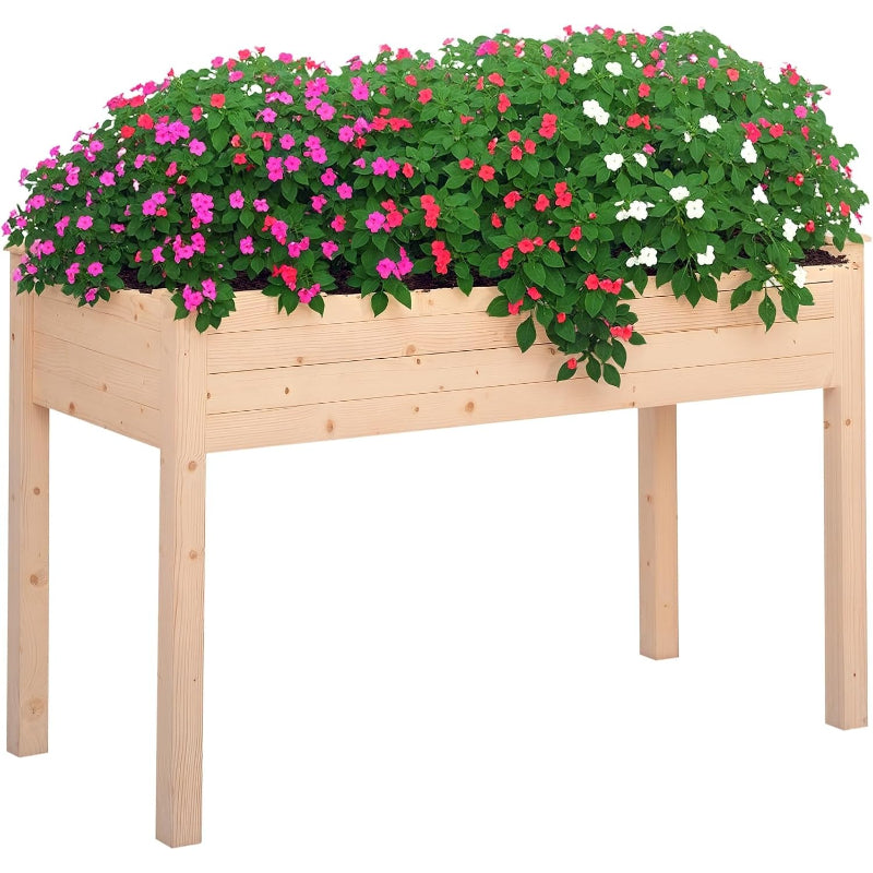 Elevated Wood Garden Bed With Liner