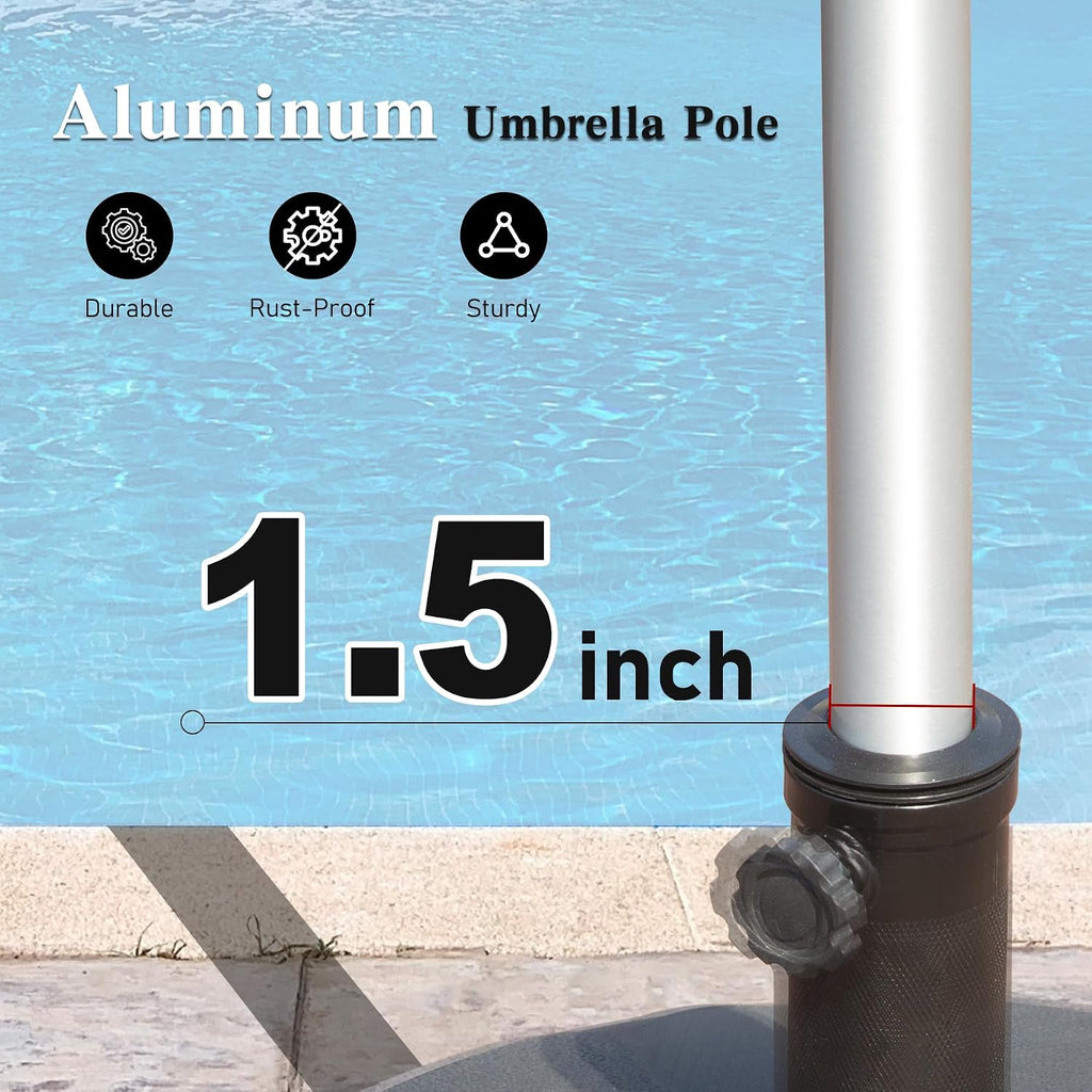 6'x4' Rectangular Aluminum Patio Umbrella