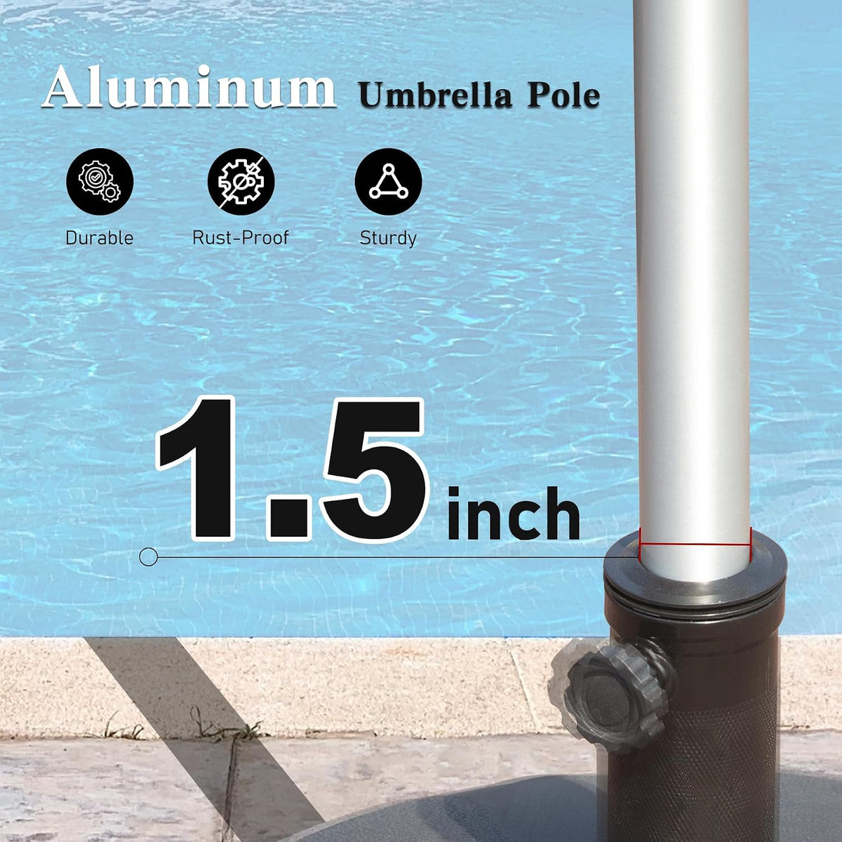 6'x4' Rectangular Aluminum Patio Umbrella