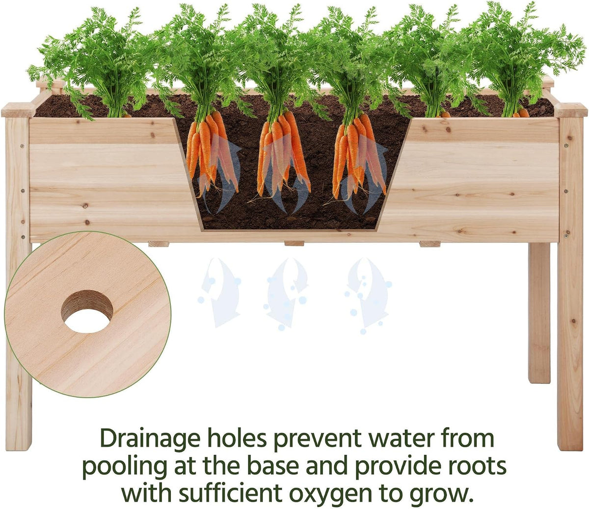 2‑Pack Elevated Wood Garden Bed