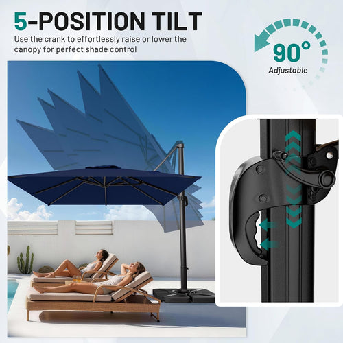 10'x13' 360° Rotating Cantilever Umbrella