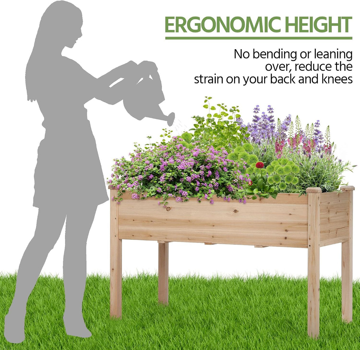 2‑Pack Elevated Wood Garden Bed