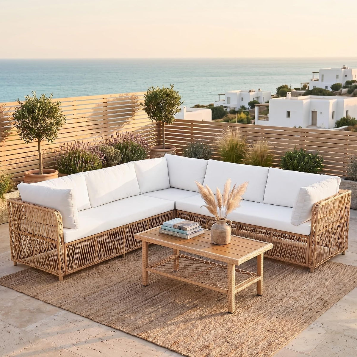 6‑Seater Luxury Outdoor Wicker Sectional Set