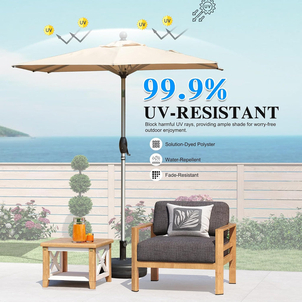 6'x4' Rectangular Aluminum Patio Umbrella