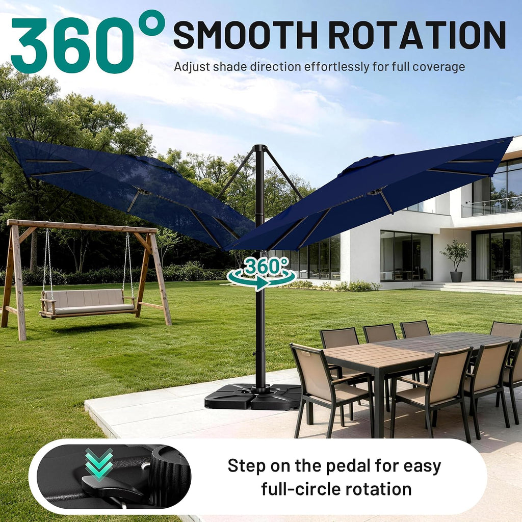 10'x13' 360° Rotating Cantilever Umbrella