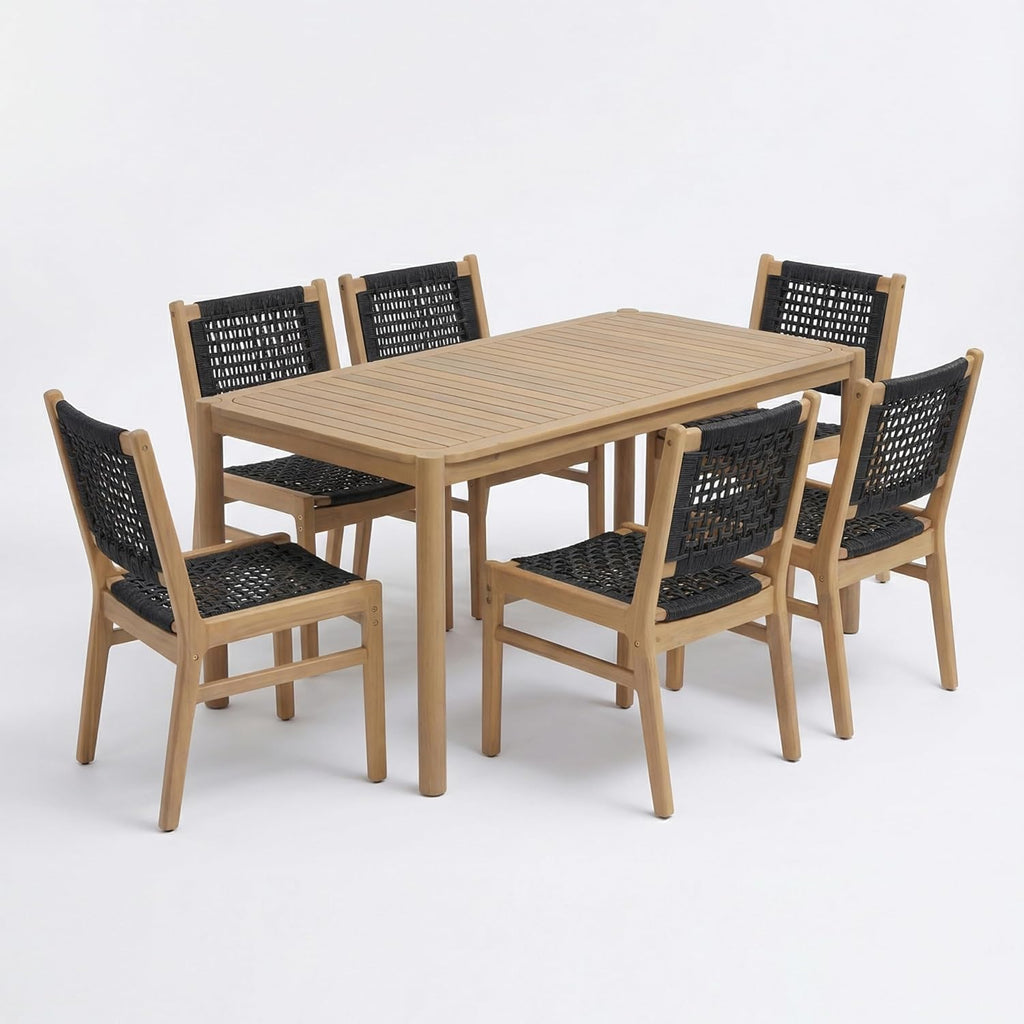 7‑Piece Acacia Wood Patio Dining Set