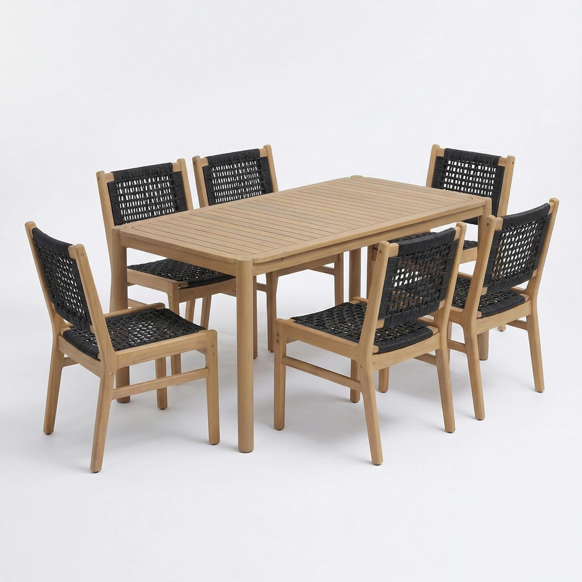 7‑Piece Acacia Wood Patio Dining Set