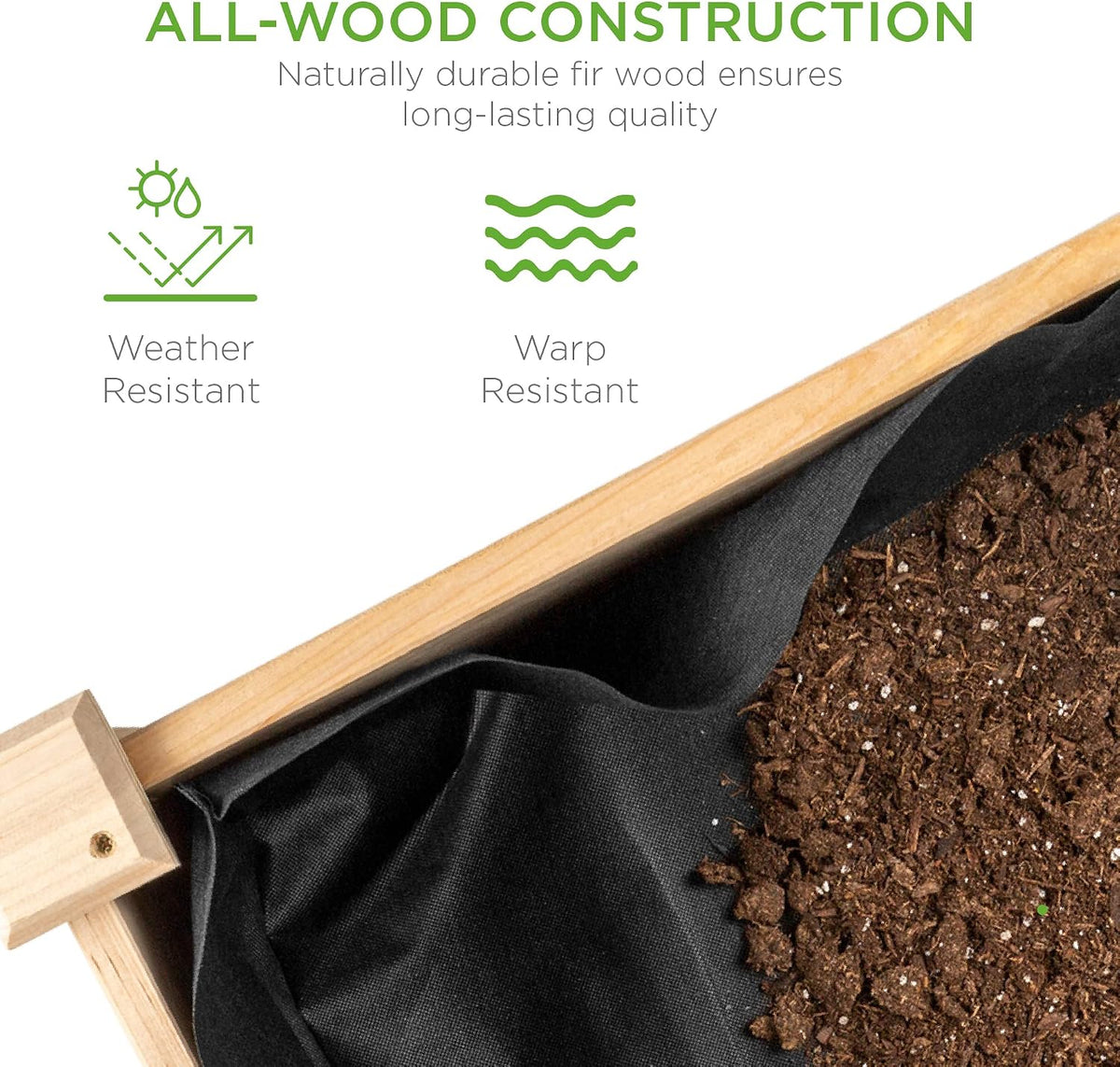 Elevated Wood Garden Bed With Liner