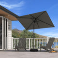 5'x8' Aluminum Patio Umbrella With Base