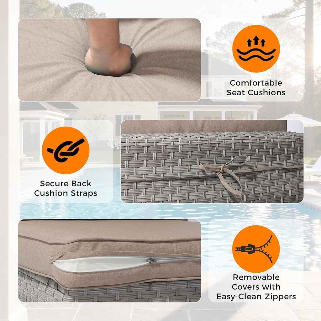 6‑Seat Wicker Modular Patio Furniture Set