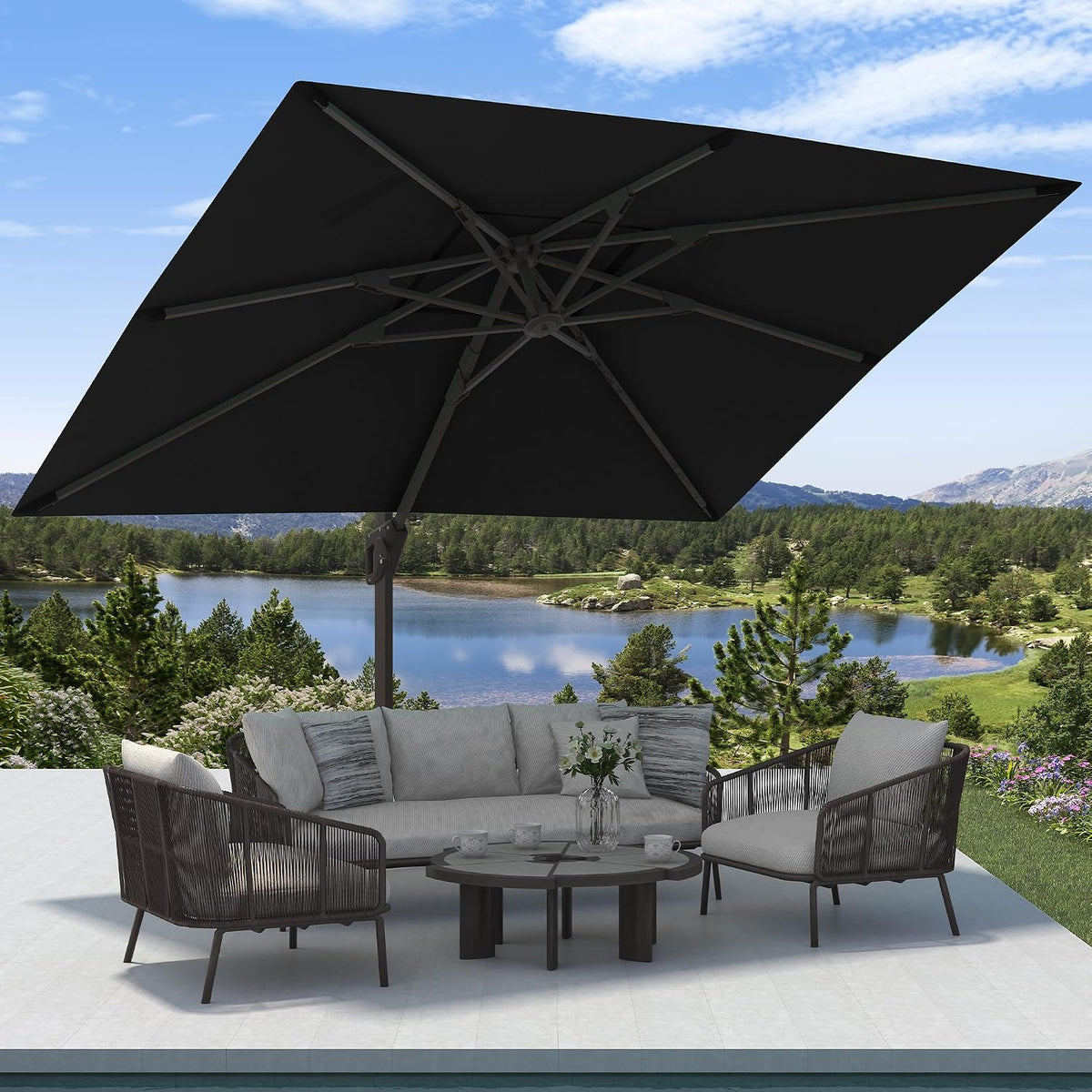 9'x12' Rectangular Cantilever Patio Umbrella