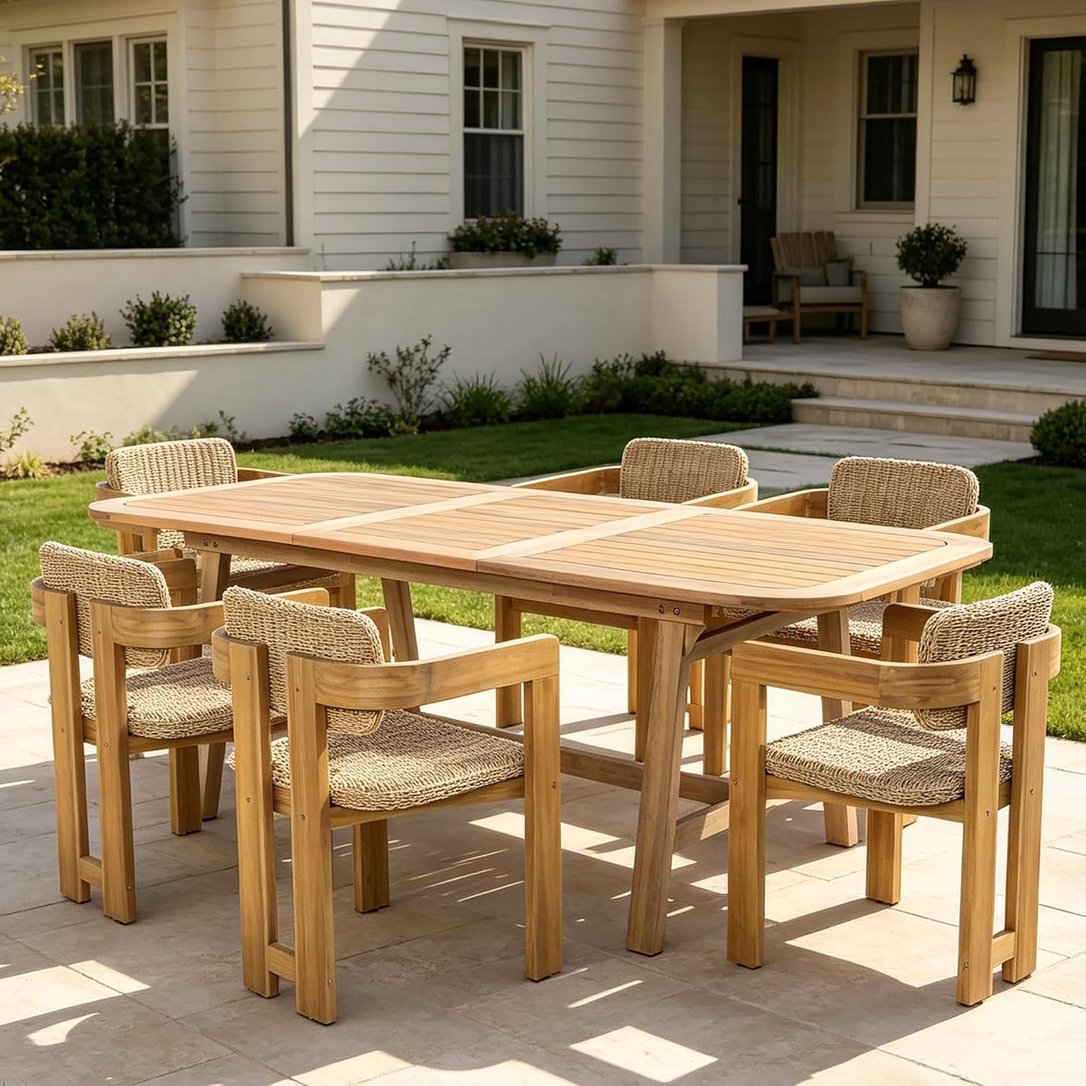 7‑Piece Extendable Acacia Patio Dining Set