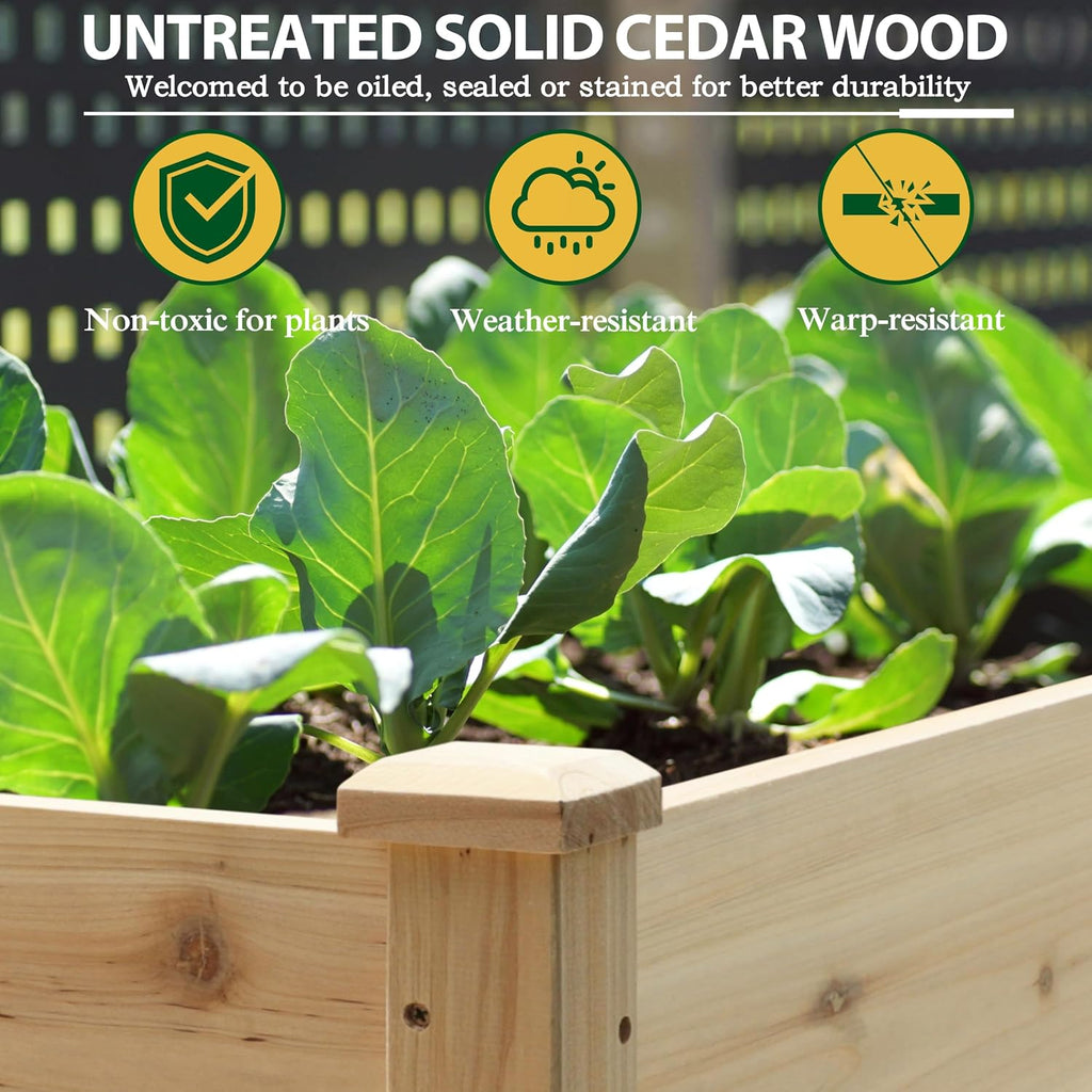 Elevated Wood Raised Garden Bed With Legs