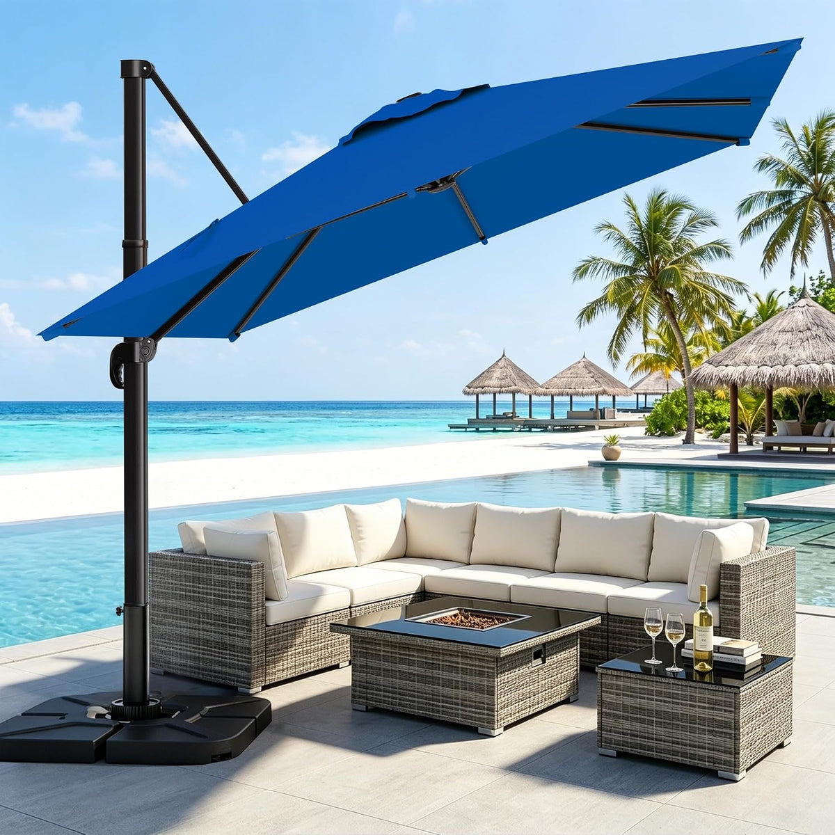 10'x13' 360° Rotating Cantilever Umbrella