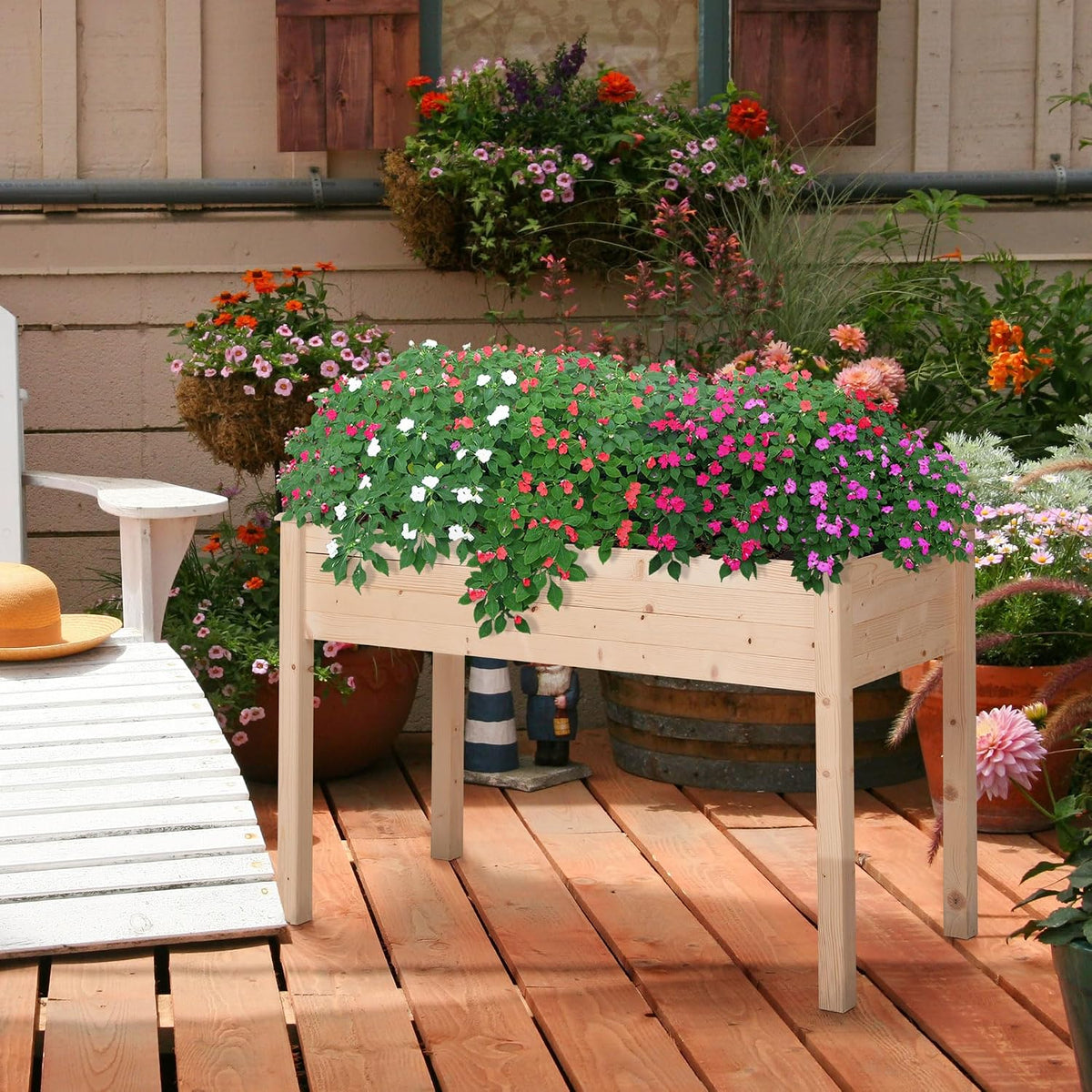 Elevated Wood Garden Bed With Liner