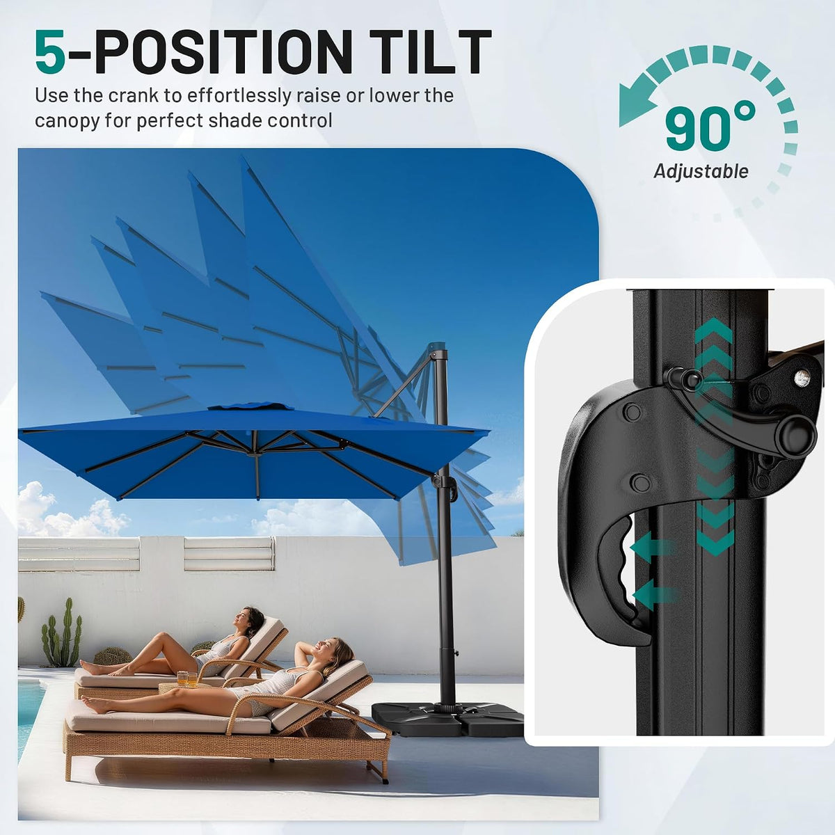10'x13' 360° Rotating Cantilever Umbrella