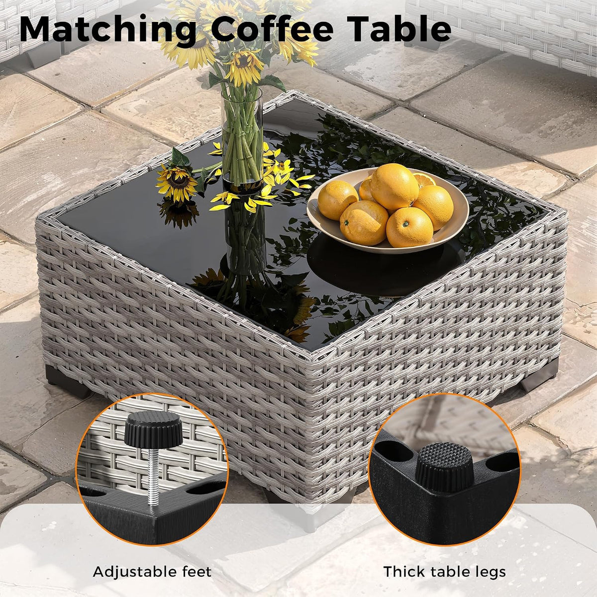 6‑Seat Wicker Modular Patio Furniture Set