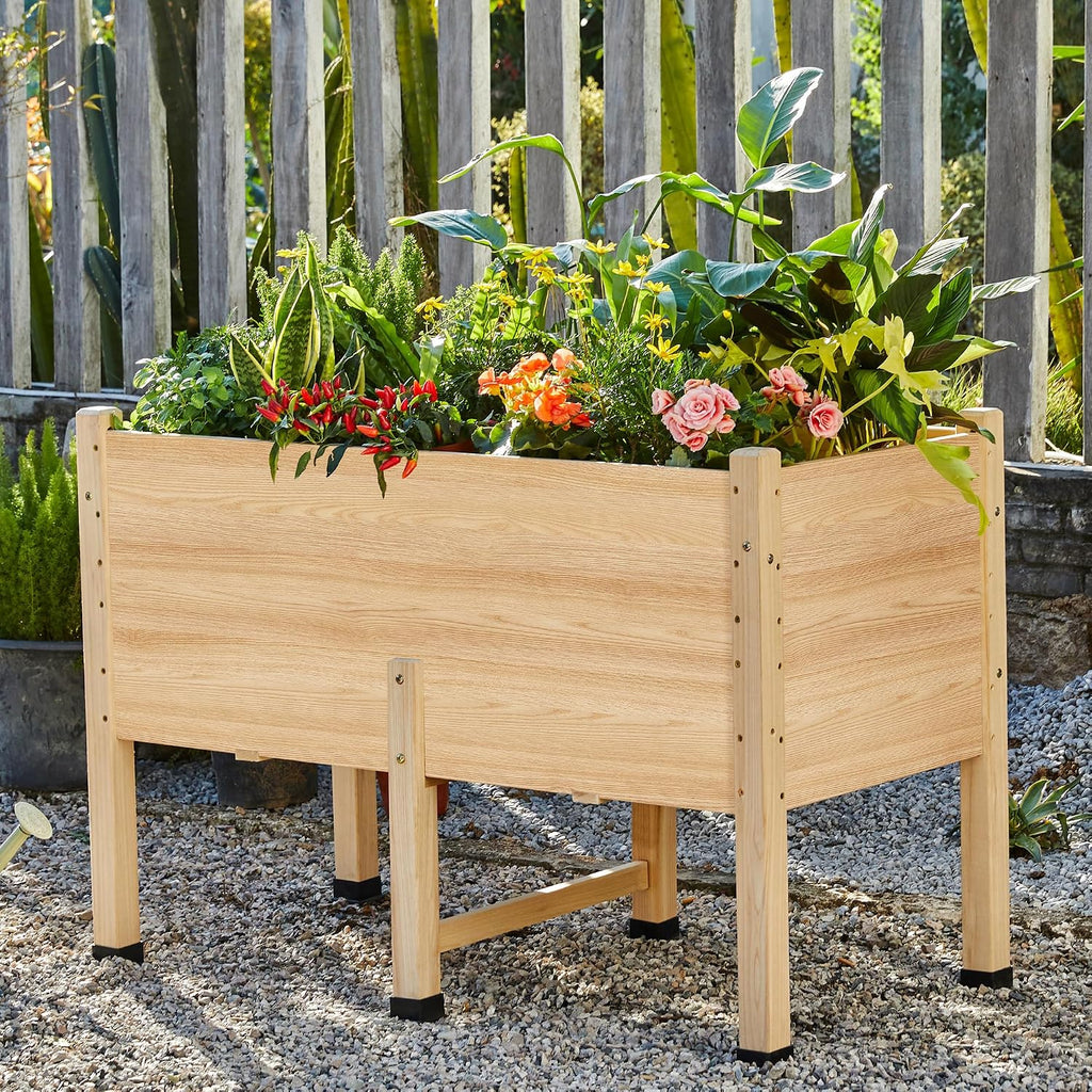 Elevated Wood Raised Garden Bed With Legs