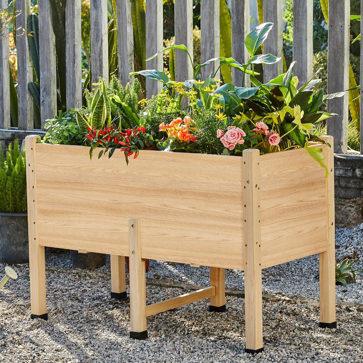 Elevated Wood Raised Garden Bed With Legs