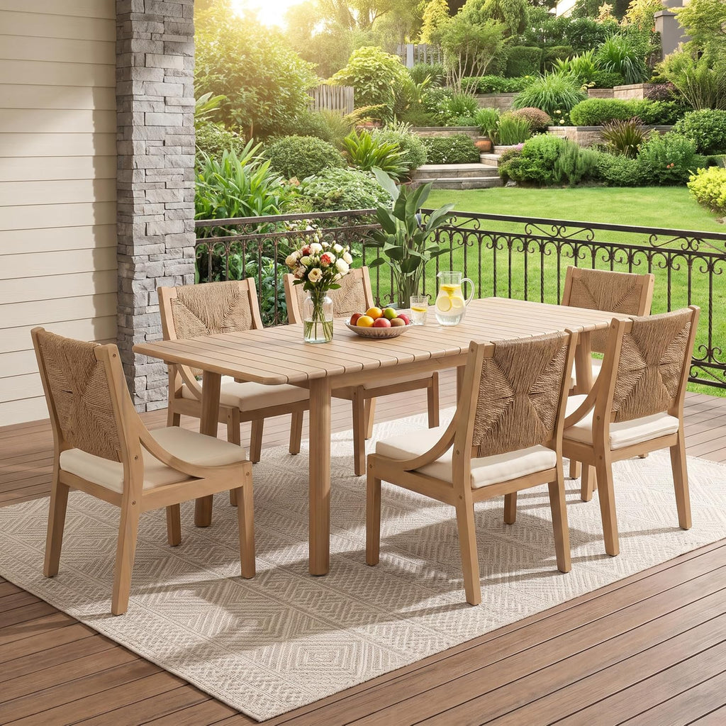 7‑Piece Extendable Acacia Patio Dining Set
