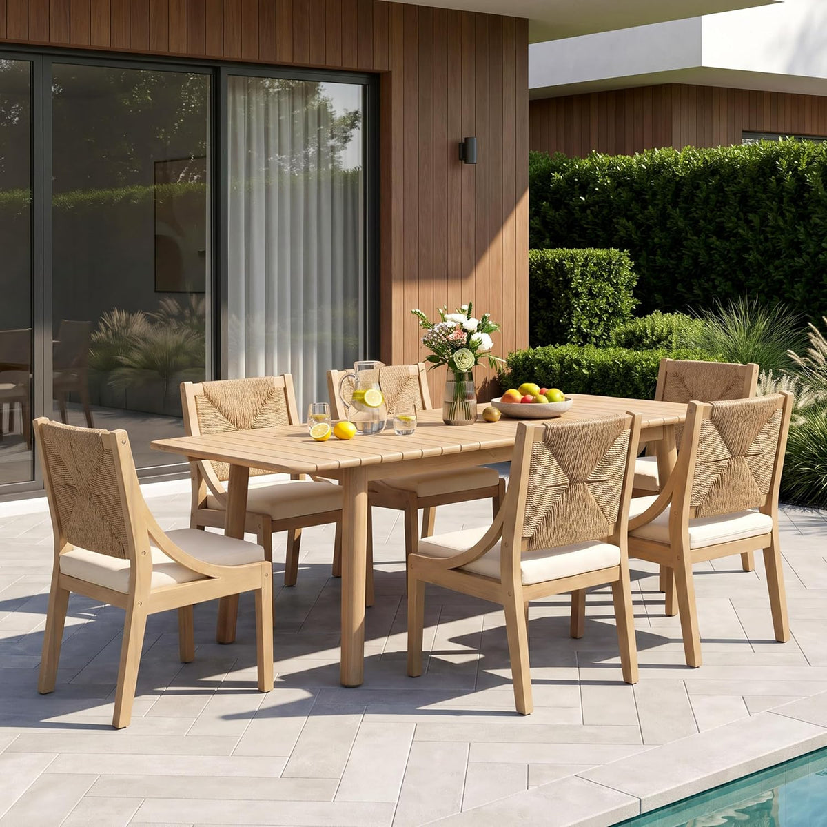 7‑Piece Extendable Acacia Patio Dining Set