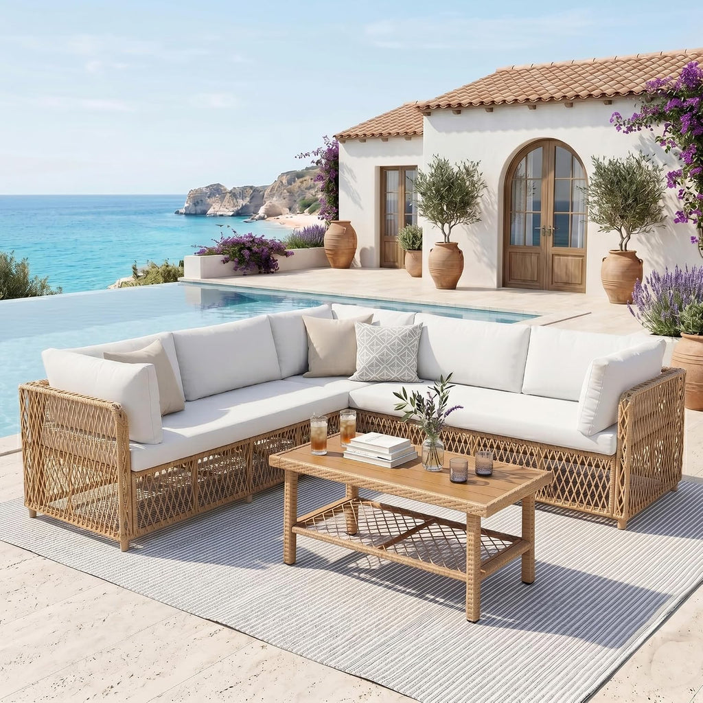 6‑Seater Luxury Outdoor Wicker Sectional Set