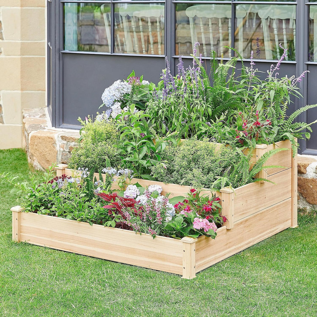 3‑Tier Wood Vertical Garden Bed