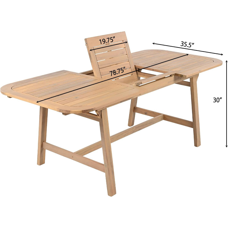7‑Piece Extendable Acacia Patio Dining Set